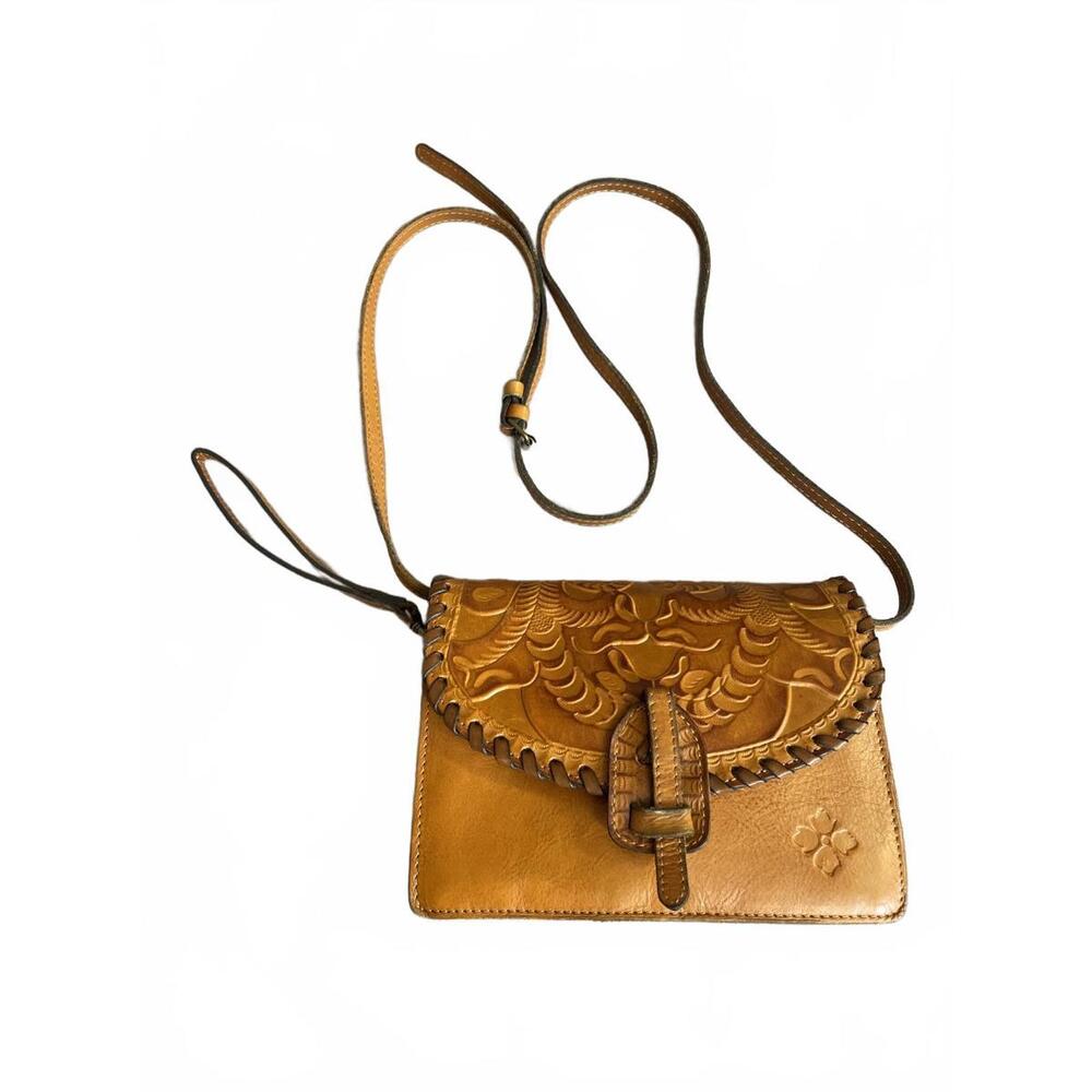 Patricia Nash Lanza Crossbody organizer bag in burnished tooled leather